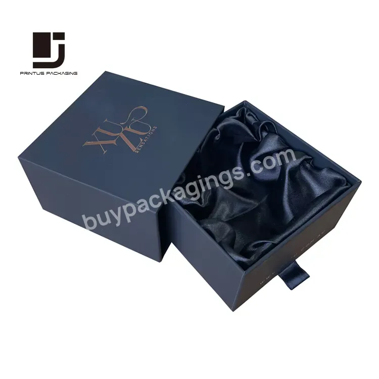 Luxury Soft Touch Drawer Paper Box Package With Satin