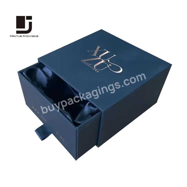 Luxury Soft Touch Drawer Paper Box Package With Satin