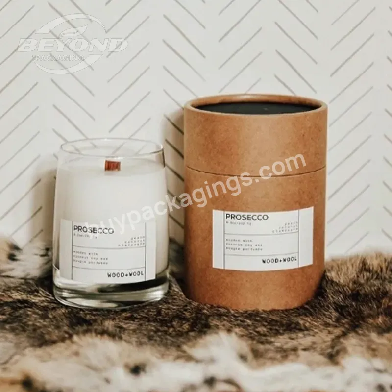 Luxury Unique Beauty Cardboard Cylinder Eco Friendly Packaging For Candle Jar With Lid And Gift Box Paper Tube Packaging