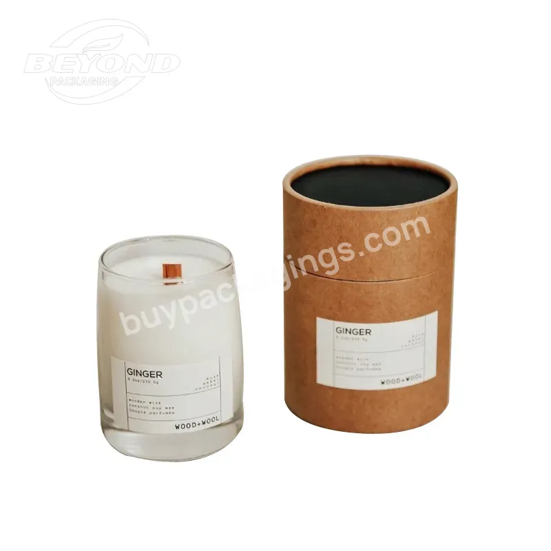 Luxury Unique Beauty Cardboard Cylinder Eco Friendly Packaging For Candle Jar With Lid And Gift Box Paper Tube Packaging