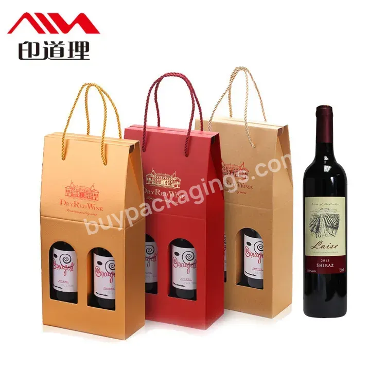 Luxury Upscale Custom Printed Single Double Cardboard Paper Glass Bottle Luxury Gift Packaging Wine Box