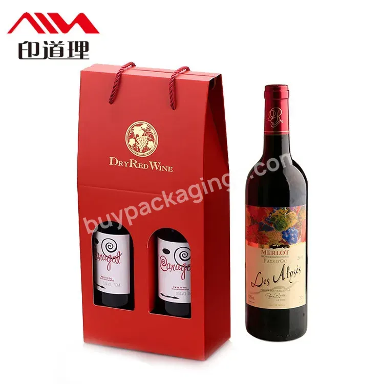 Luxury Upscale Custom Printed Single Double Cardboard Paper Glass Bottle Luxury Gift Packaging Wine Box