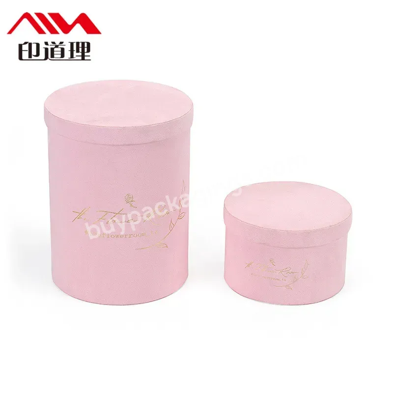 Luxury Valentine Mother Day A Sets Of Gift Boxes Cylinder Velvet Round Rose Box For Flowers