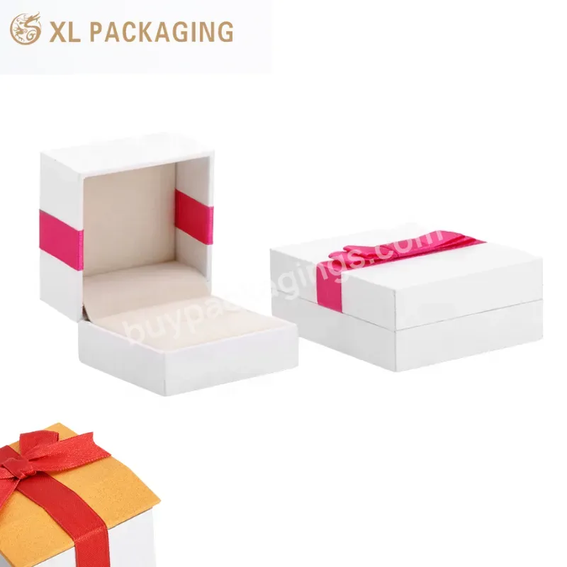 Luxury White Cardboard Paper Bracelet Necklace Jewelry Boxes Packaging With Custom