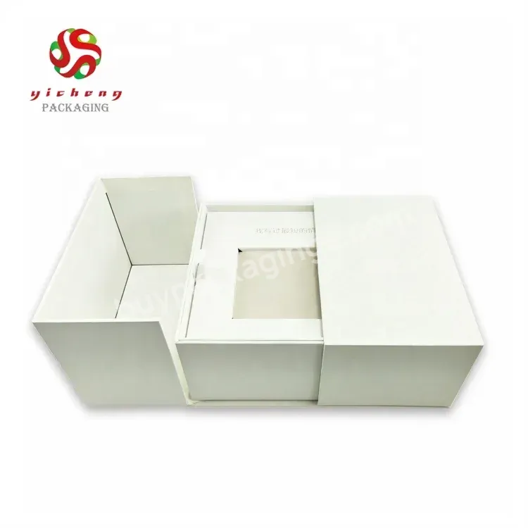 Luxury White Double Door Open Skincare Gift Set Box Custom Logo Cardboard Cosmetic Set Packaging Box