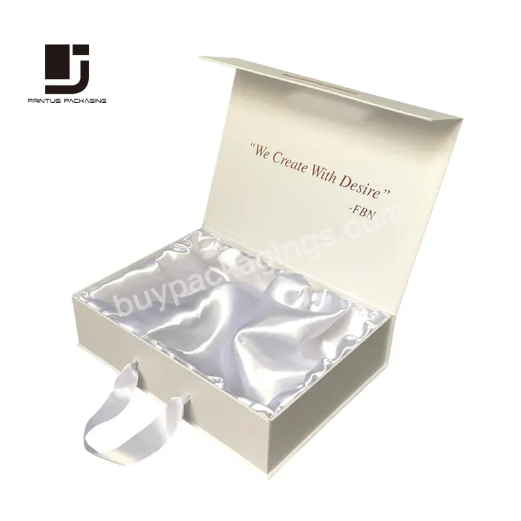 Luxury White Portable Gift Paper Box With Handle