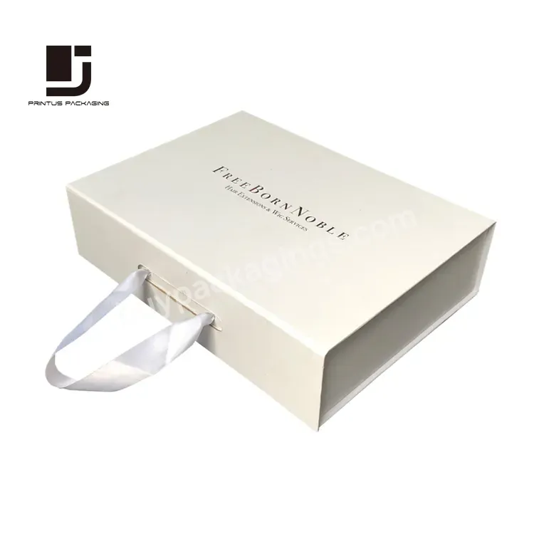 Luxury White Portable Gift Paper Box With Handle