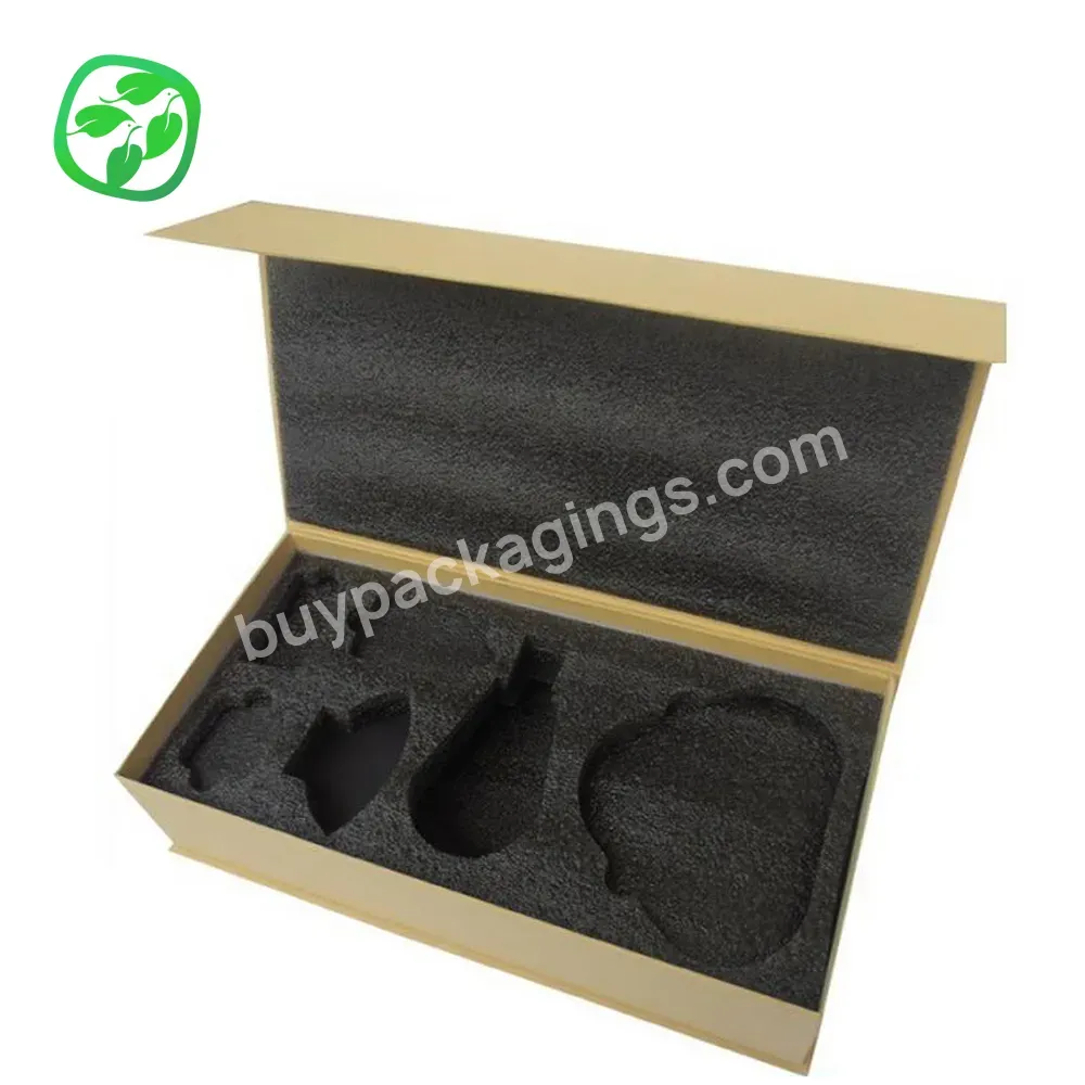 Magnetic Packaging Paper Box With Foam Insert Drawer Kraft Paper Box Belt Packaging Gift Box