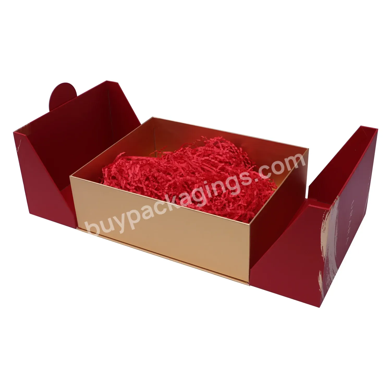 Manufacture Custom Luxury Double Creative Opening Paper Cosmetic Packaging Gift Box Two Door Gift Box With Raffia