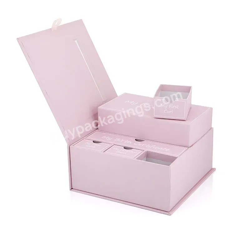 Manufacture Recyclable Keepsake Baby Born Paper Box Custom Design Baby Gift Box Set Newborn With Drawer