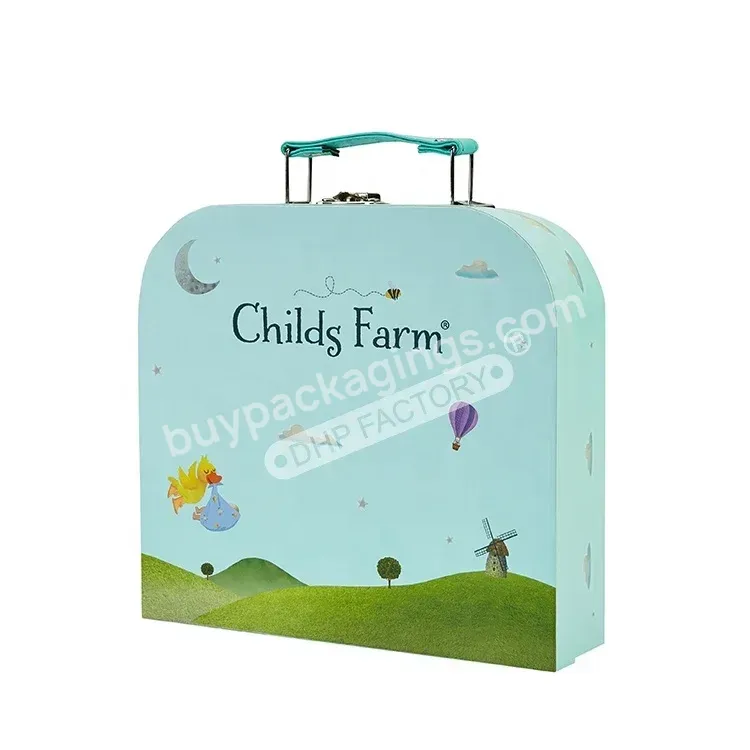 Manufacturer Custom Paper Printed Baby Clothing Packaging Luxury Kids Products Cardboard Suitcase Gift Box With Handle - Buy Kids Products Cardboard Suitcase Gift Box With Handle,Luxury Custom Design Cardboard Paper Suitcase Gift Boxes For Kids Produ