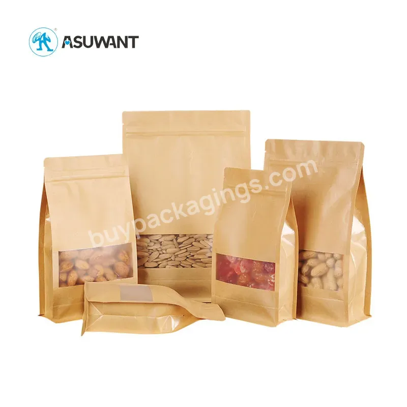 Manufacturer Wholesale Customized Logo Printed Gift Brown & White Waterproof Kraft Paper Carry Bags With Handles