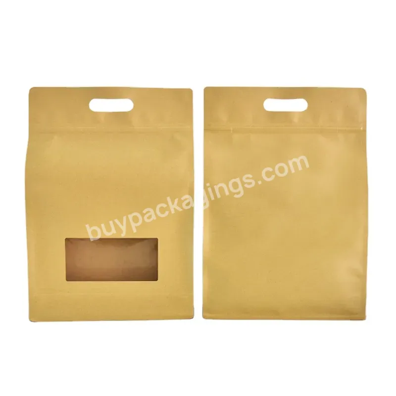 Manufacturer Wholesale Customized Logo Printed Gift Brown & White Waterproof Kraft Paper Carry Bags With Handles