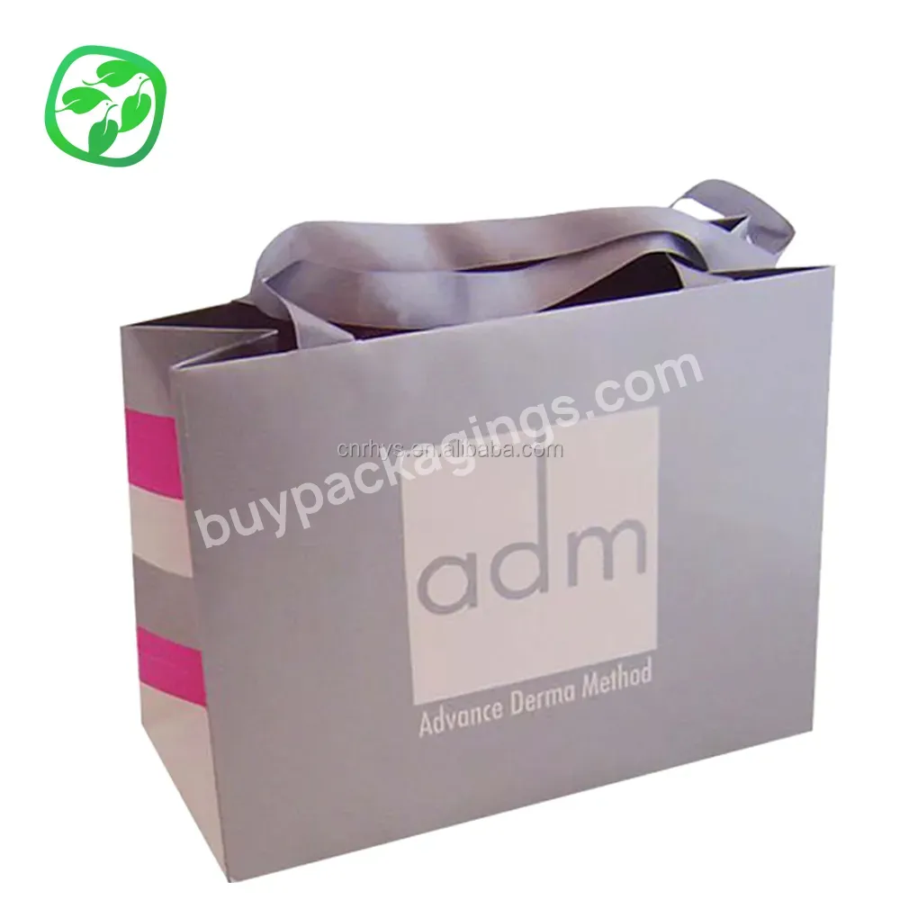 Manufacturer Wholesale Recyclable Without Plastic Elegant Scarf Paper Packing Bag Oem,Ribbon Art Paper Bag