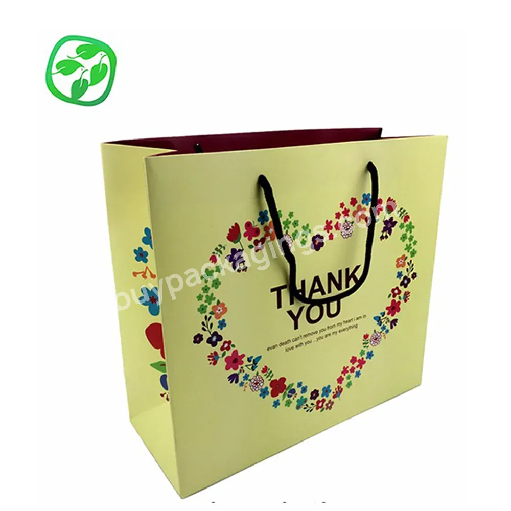 Manufacturer Wholesale Recyclable Without Plastic Heart Printed Bag Gift Alibaba Wedding Paper Bag