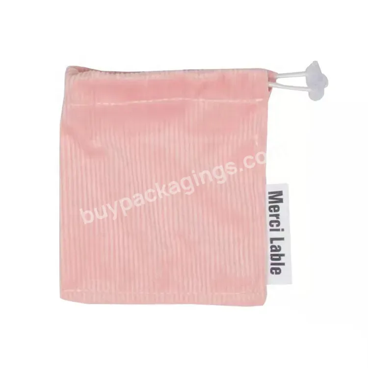 Manufacturer's Direct Selling Cute Mini Storage Bag Small Change Coin Key Earphone Bag Drawstring Corduroy Cloth Bag