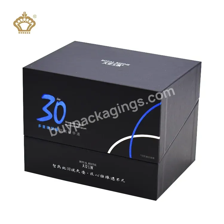 Mat Black Printed Hyaluronic Acid Drink Beauty Drink Packing Gift Box With Paper Insert Inner Tray