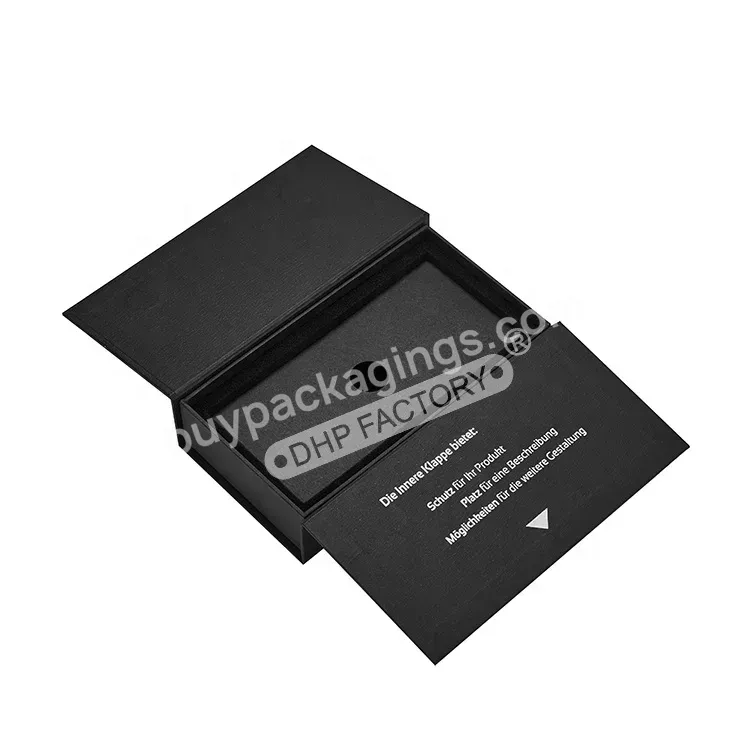 Matt Black Rigid Paper Cardboard Custom Luxury Double Door Magnetic Mobile Phone Case Packaging Gift Box