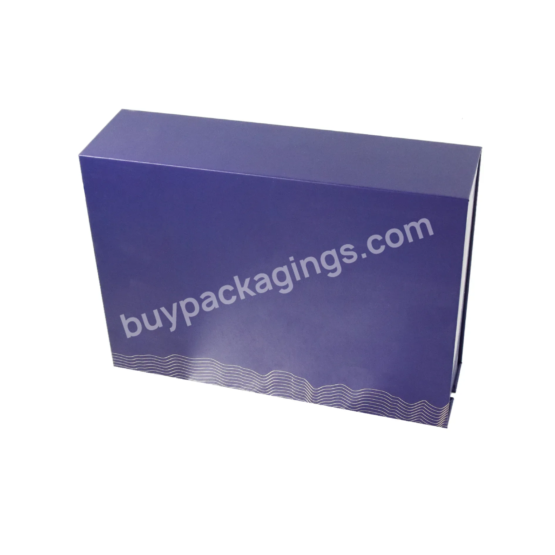 Matte Purple Embossed Logo Gold Foil Customized Design Cosmetic Packaging Magnetic Gift Box With Closure