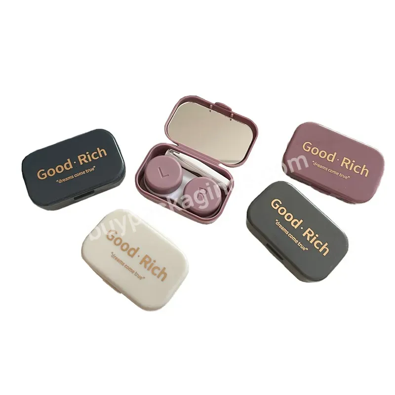 Mini Square Contact Lens Case Travel Kit Portable Mirror Container Cosmetic Eye Contact Lenses Storage Box - Buy Contact Lens Case,Storage Box,Cosmetic Contact Lenses Box.