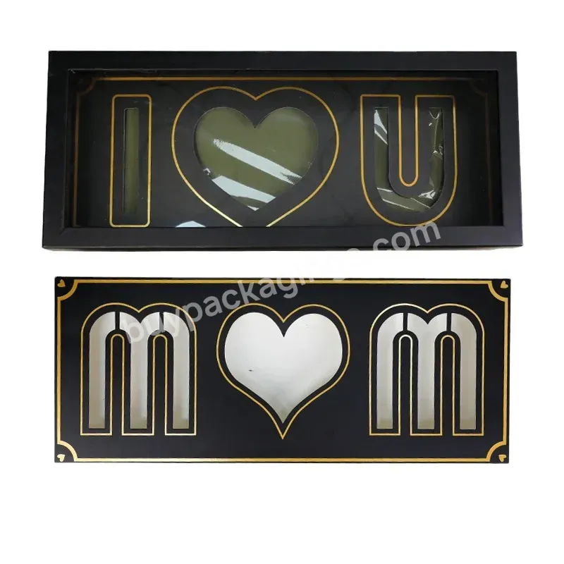 Mom I Love U Mother's Day Luxury Wedding Gift Floral Folded Gift Rectangle Flower Cardboard Paper Box For Valentine's Day