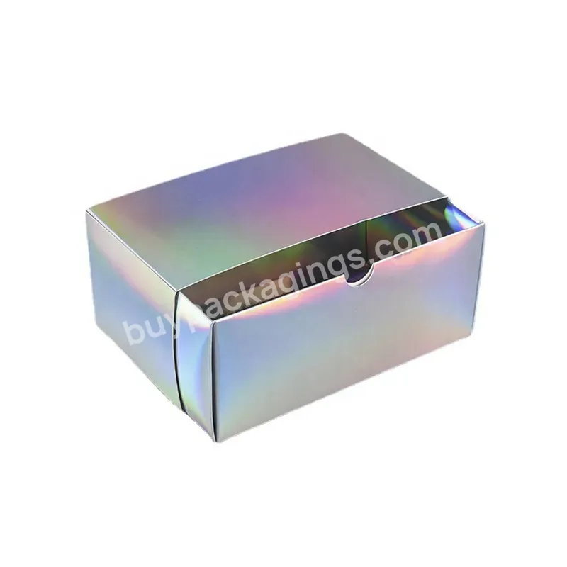 Multifunctional Shiny Gold Foil Gloss Finish Paper Cardboard Sliding Gift Card Box Sweets Candy Holographic Silver For Wedding