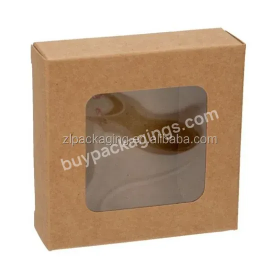 Natural Kraft Paper Bar Soap Paint Toilet Make Up Cleaning Tresluces Brushes Folding Packaging Gift Box With Clear Pvc Window