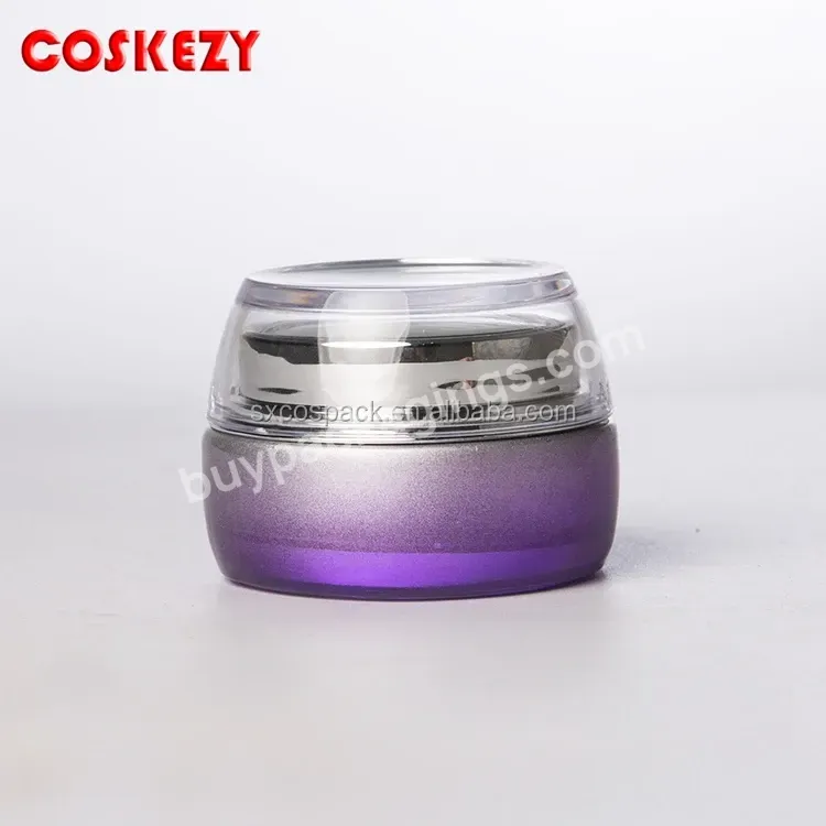 New 30g Cosmetic Jar,1 Oz Purple Empty Glass Cream Jar With Silver Cap - Buy 30g Cosmetic Jar,Empty Glass Cream Jar,Cosmetics Cream Glass Bottles And Jars.