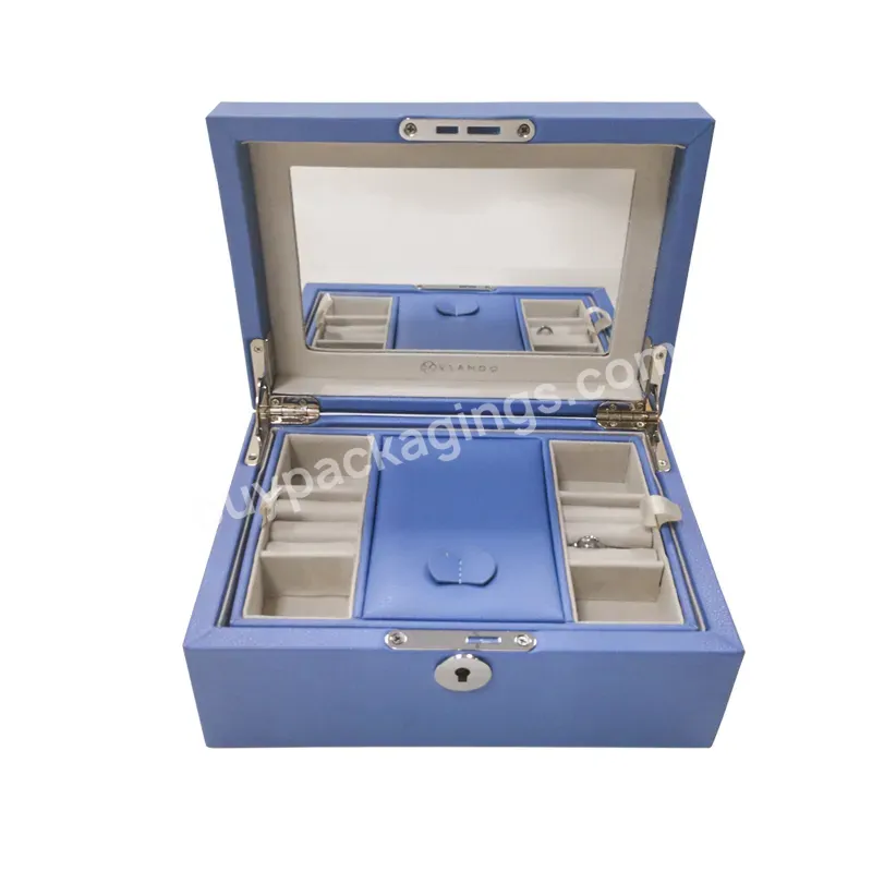 New Arrival Double-layer Jewellery Packaging Box Jewelry Organizer Case Jewelry Storage Box With Mirror