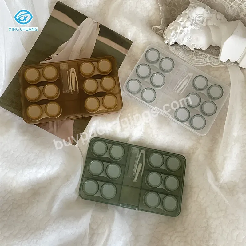 New Arrival Solid Color Clear Contact Lens Case Holds 6 Pairs Of Contact Lenses High Quality Box Customized Logo - Buy New Arrival Solid Color Clear Contact Lens Case,Holds 6 Pairs Of Contact Lenses,New Arrival Solid Color Clear Contact Lens Case Hol