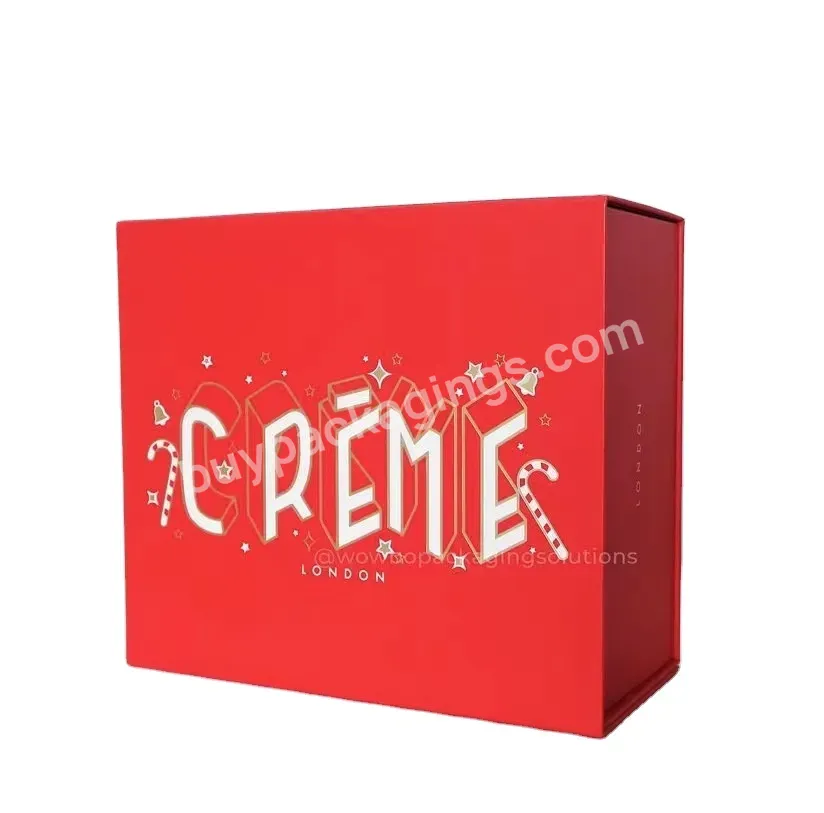 New Design Christmas Gift Packaging Box For Baked Cookies Biscuit Candy Opening Box Red Foldable Boxes Food Packaging