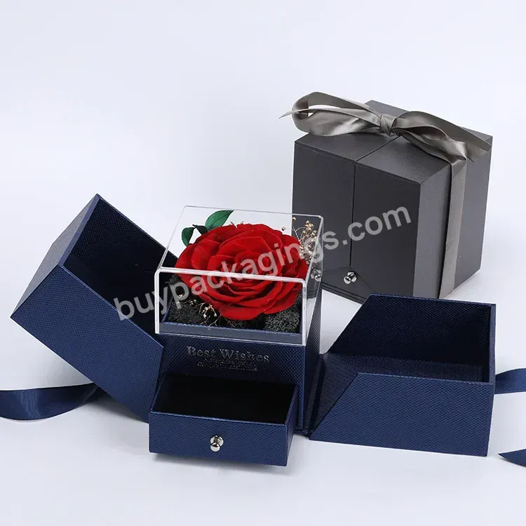 New Design Elegant Ribbon Plastic Acrylic Jewelry Box Drawer Ring Pendant Gift Packaging - Buy Romantic Jewelry Box,Jewelry Gift Boxes,Luxury Jewelry Box.