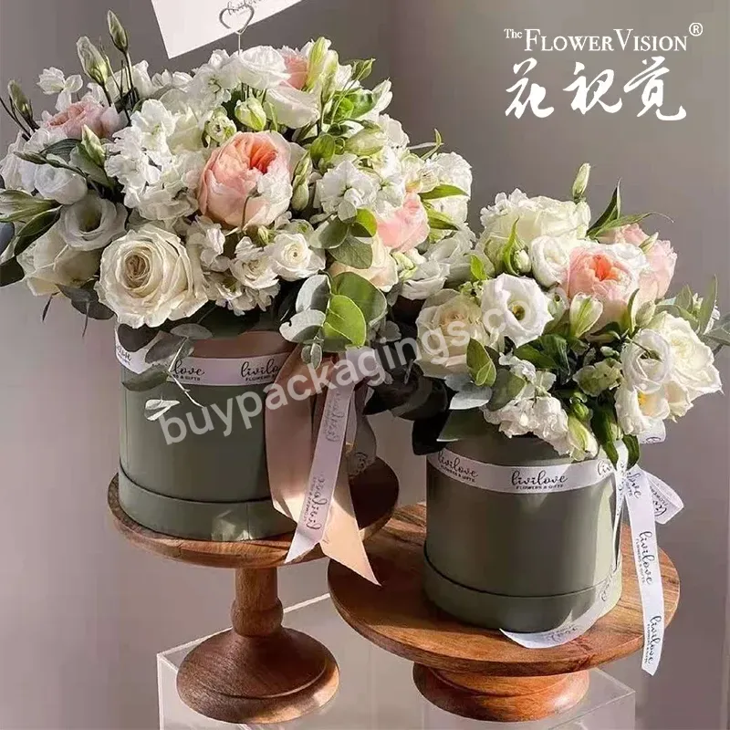 New Design Flower Round Cardboard Box 3pcs Set Luxury Flower Bouquet Box For Gift Packing