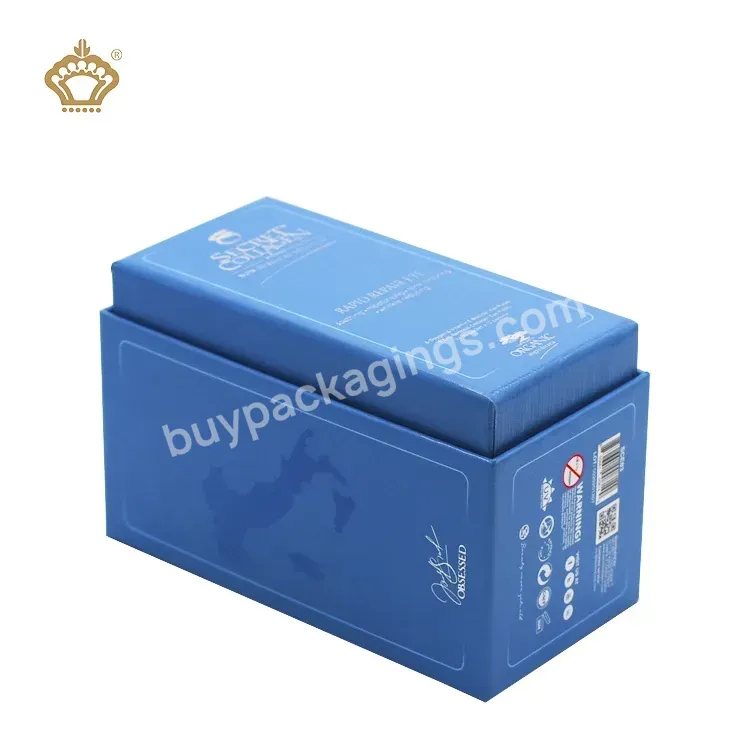 New Design Luxury 30ml / 50ml / 100ml Custom Blue Square Empty Perfume Paper Box With Lid