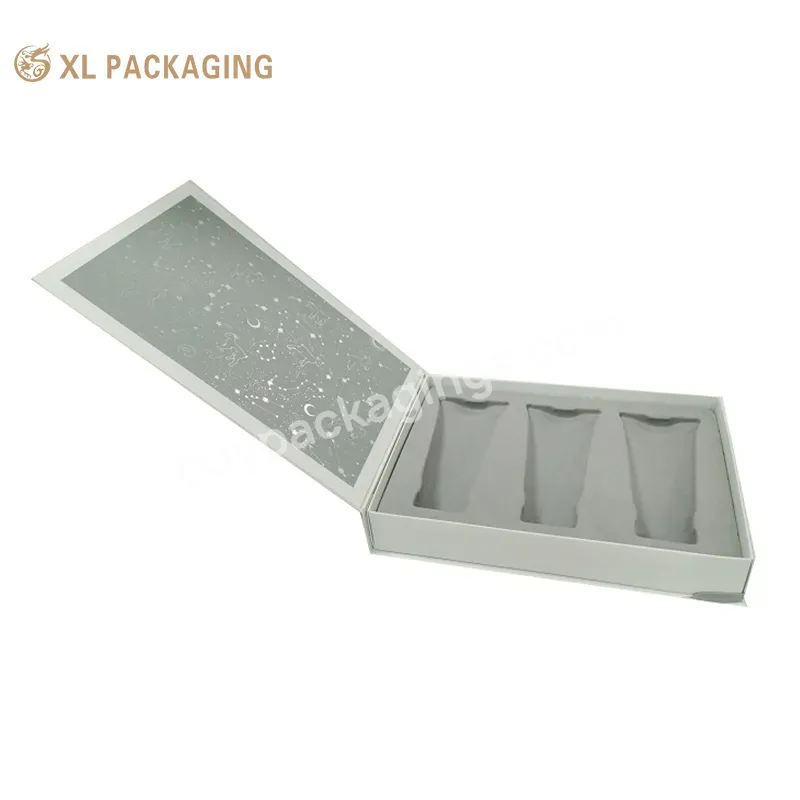 New Design Skin Care Ribbon Open Box Face Cream Makeup Cosmetic Ribbon Magnet Open Packaging Box With Gift