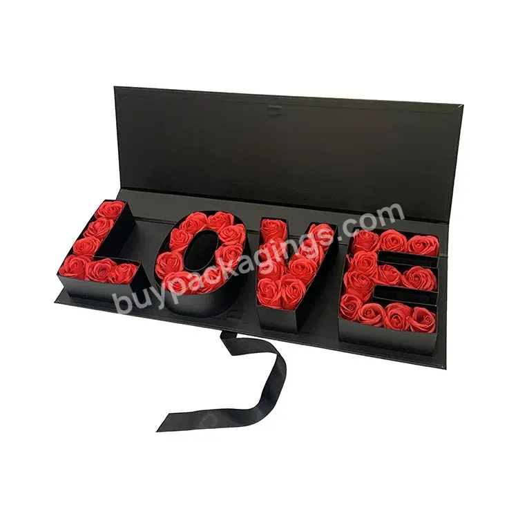 New Fashion Rectangular Clamshell Design Love Letters Box For Flowers Luxury Valentine Gift Box