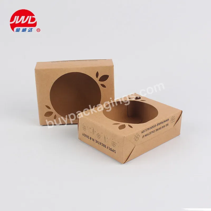 New Product Custom Brown Kraft Paper Soap Box With Circle Window