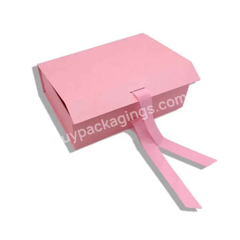 New Rigid Gift Package Magnetic Luxury Foldable Custom Pink Cardboard Box