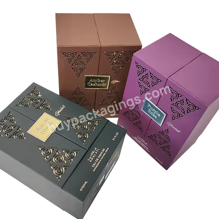 New Style Advanced Double-open Packaging Cardboard Bespoke Custom Magnetic Perfume Boxes Design Paper Packaging Box