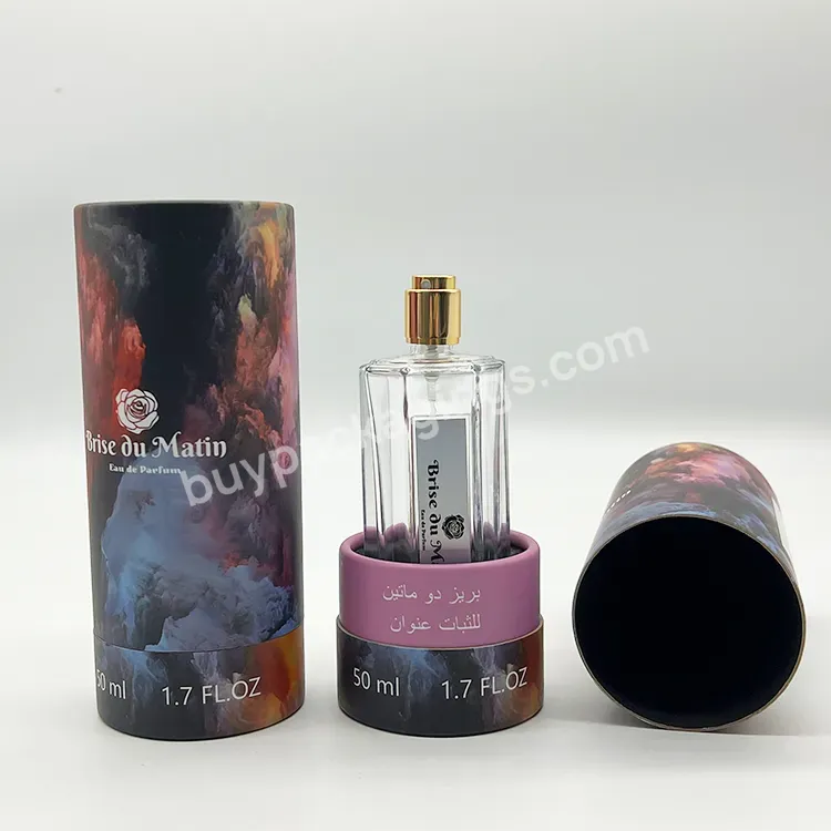 New Style Essential Oils Popular Black Round Perfume Cylinder Gift Box