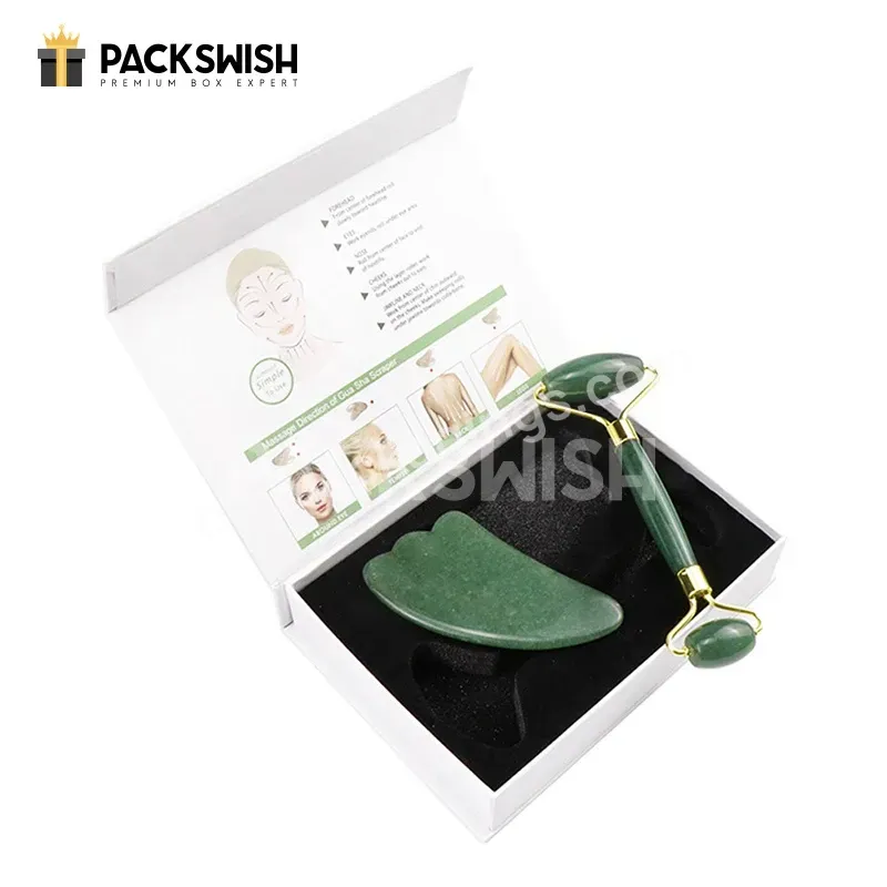 Nice Wholesale Private Label Anti-aging Rose Quartz Jade Roller Gua Sha Set Custom Gift Box