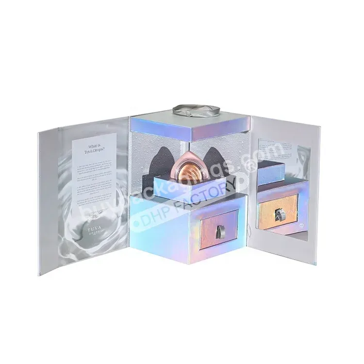 Novel High-end Design Custom Holographic Paper Rigid Double Doors Opening Magnetic Gift Cosmetic Set Packaging Boxes With Ribbon - Buy Double Door Open Paper Box,Double Opening Magnetic Gift Box,Cosmetic Set Packaging Box.