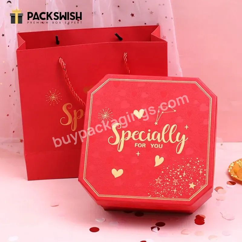 Octagonal Shape Double Side Open Ribbon Closure Cosmetic Packaging Gift Paper Box For Make Up Wedding Flavors Sweets Gift - Buy Valentine Day Hexagon Octagonal Red Pink Magnetic Heart Shaped Gift Box In Stock With Ribbon,Octagonal Shape Ins Doll/lips