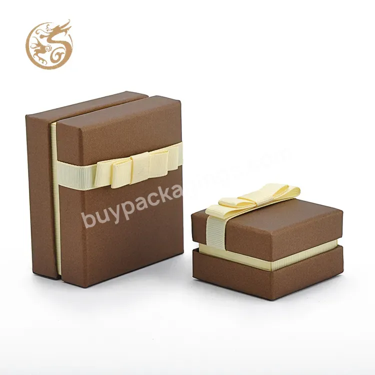 Oem Brown Ring Box Custom Logo Printed Ring Jewelry Paper Box Special Paper Necklace Bracelet Earrings Box Packaging