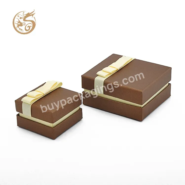 Oem Brown Ring Box Custom Logo Printed Ring Jewelry Paper Box Special Paper Necklace Bracelet Earrings Box Packaging