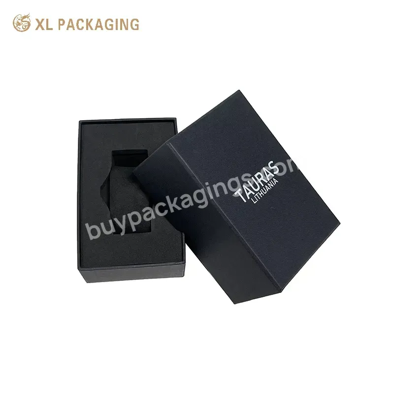 Oem Custom Luxury Black Texture Paper Watch Gift Box Rigid Boxes With Instruction Manual