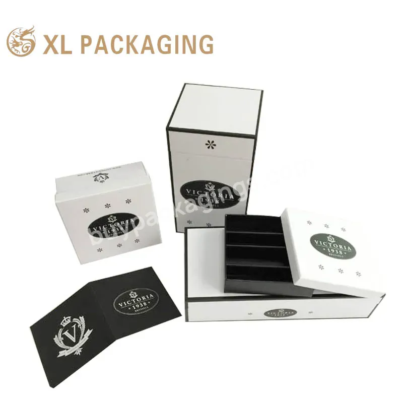 Oem High Quality Classic White Black Color Luxury Cosmetic Skincare Packaging Box Paper Tube Box With Paper Tray