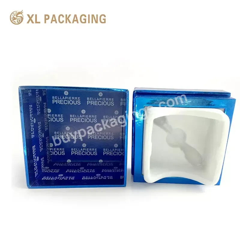 Oem High Quality Customized Luxury Gold Sliver Paper Shiny Cosmetic Box Packaging With Flocked Insert