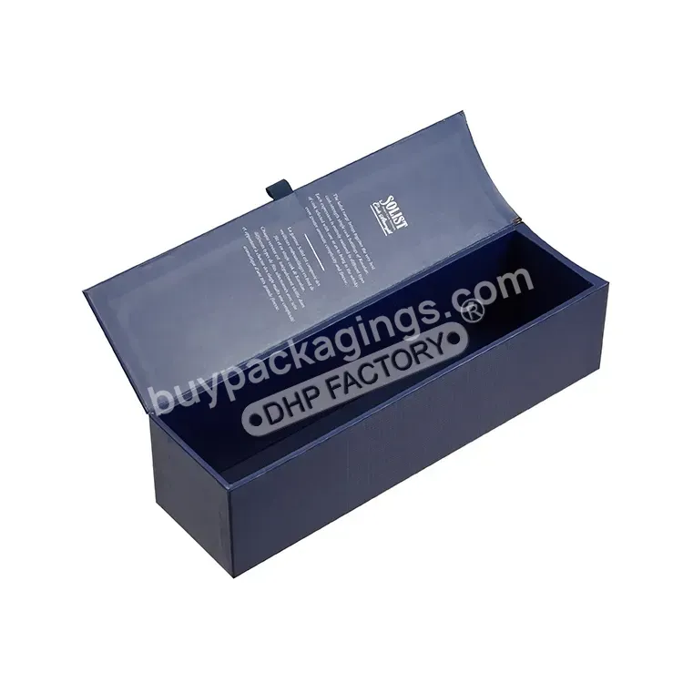Oem High Quality Luxury Blue Spirits Single Cardboard Packaging Custom Paper Whiskey Gift Box