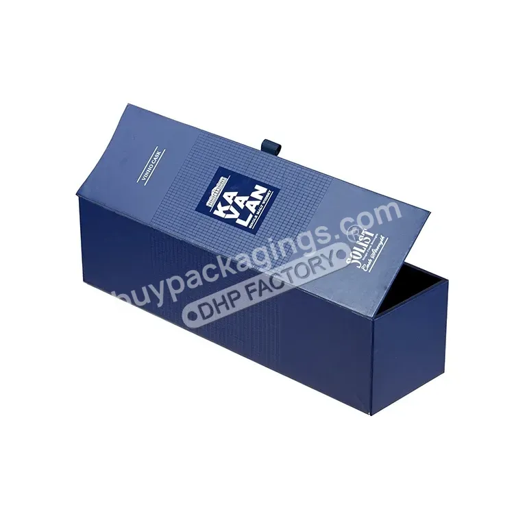 Oem High Quality Luxury Blue Spirits Single Cardboard Packaging Custom Paper Whiskey Gift Box